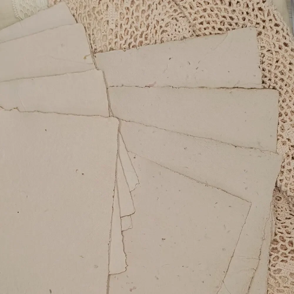 Handmade Papers with Floral Inclusions, 10 Lighter Weight Recycled Sheets